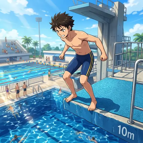 Anime Character on Diving Board: A Moment of Choice