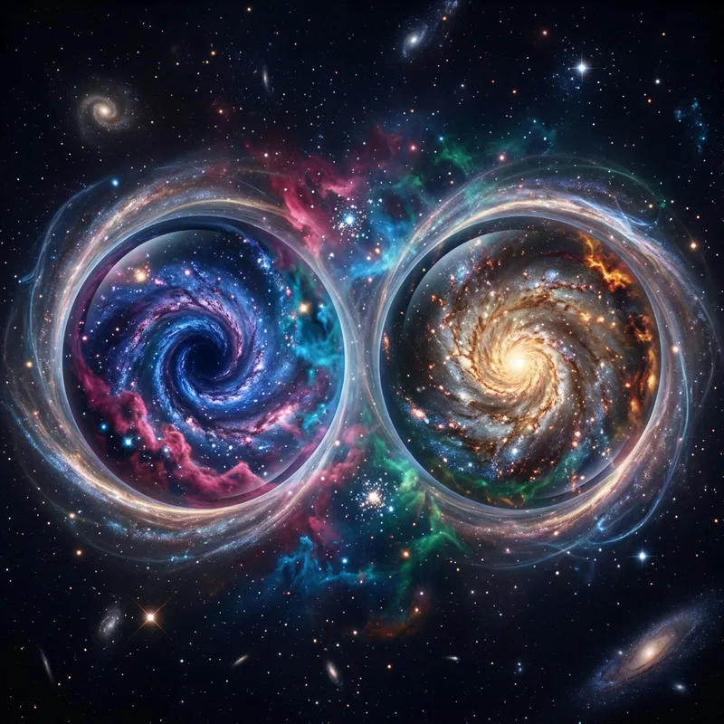 Galactic Gaze: Intertwining Galaxies in Enchanting Eyes