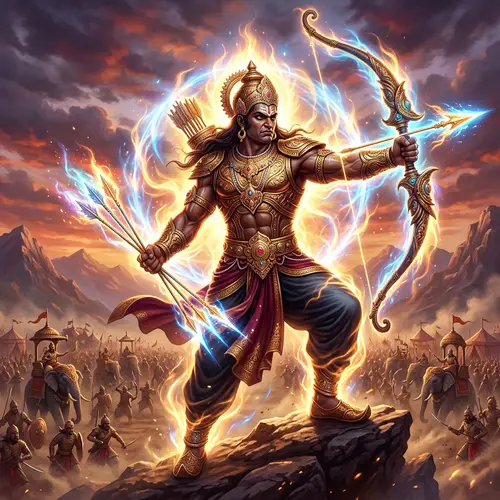 Divine Powers of Barbarik: A Mythological Illustration