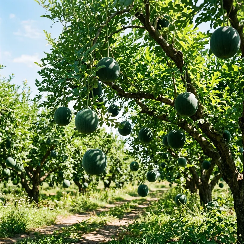Watermelon Trees: Nature's Unique Display of Ripe Watermelons