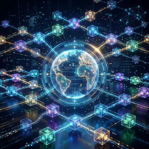 Abstract Blockchain Technology Visualization