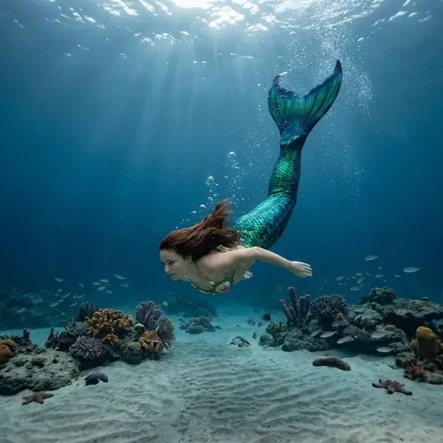 Mermaid Swimming to the Bottom: A Mystical Journey