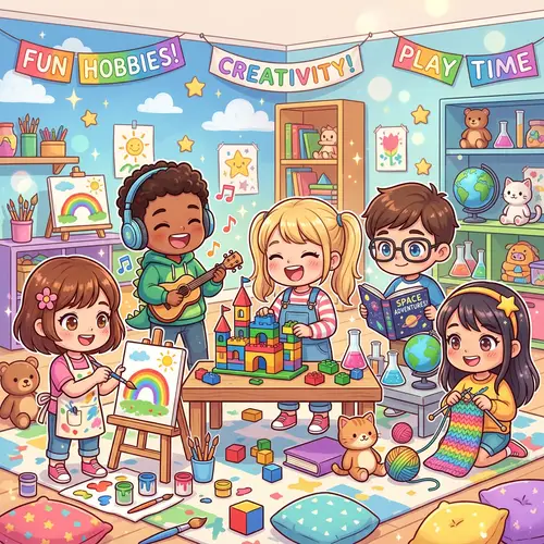 Colorful Chibi Kids with Fun Hobbies