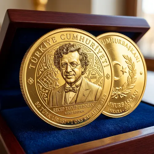 Golden Coin Featuring Erdogan Meme