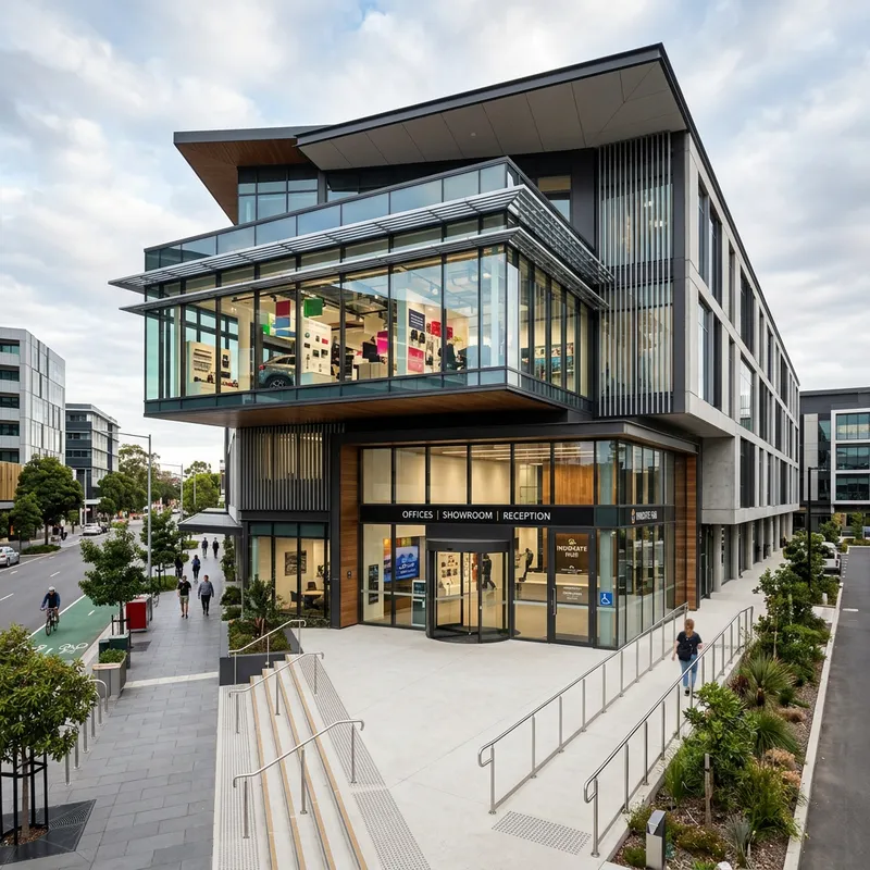 Modern Asymmetrical Office Building Design