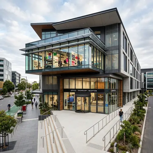 Modern Asymmetrical Office Building Design