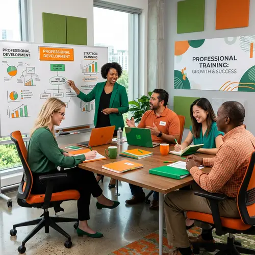 Professional Training Reflected in Orange and Green