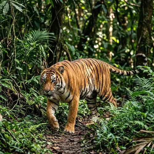 Majestic Tiger in Lush Green Jungle - Powerful and Vibrant