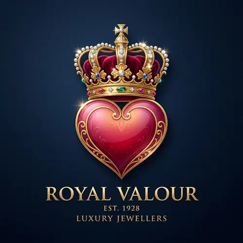 Luxurious Crown and Heart Logo Design