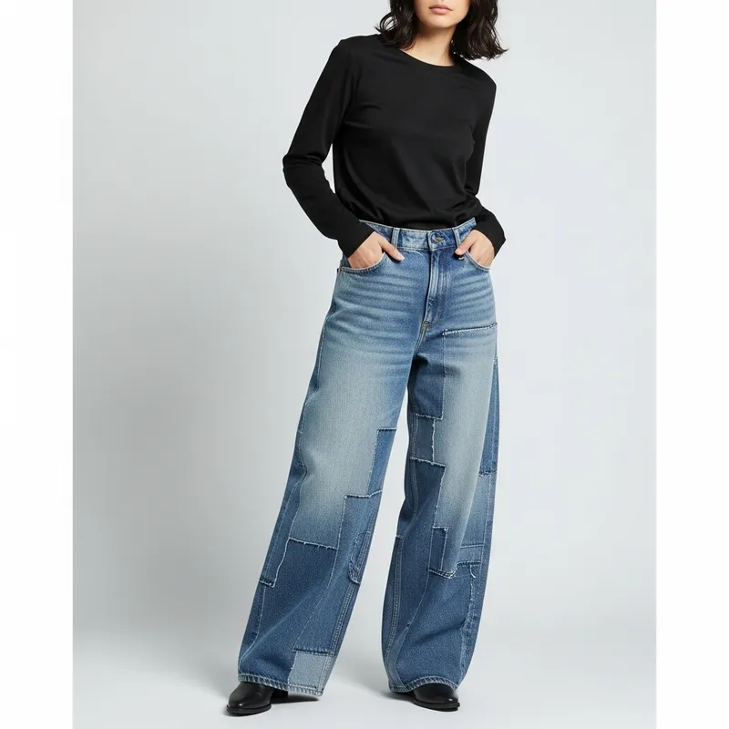 Recycled Wide Leg Denim Pants