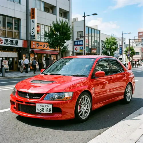 Red Lancer Evolution VIII: Iconic Sport Compact Car