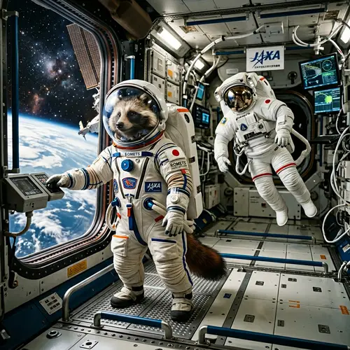 Racoon Dog Astronaut: Journey Through Space