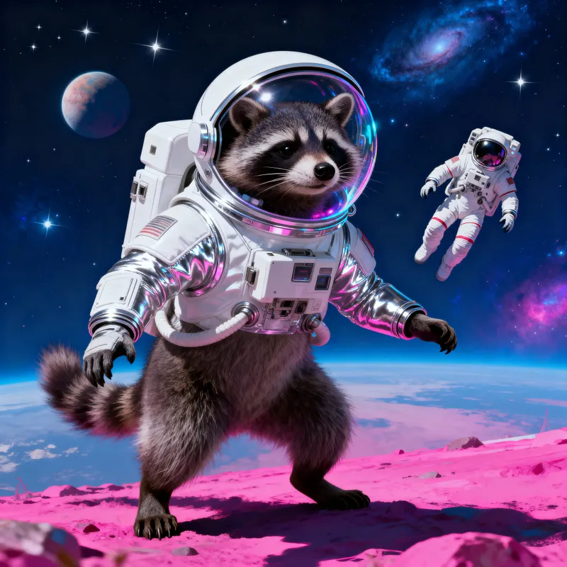 Racoon Dog Astronaut: Journey Through Space