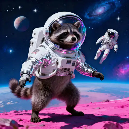 Racoon Dog Astronaut: Journey Through Space