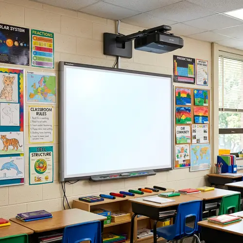 Modern Classroom Smartboard with Integrated Technology