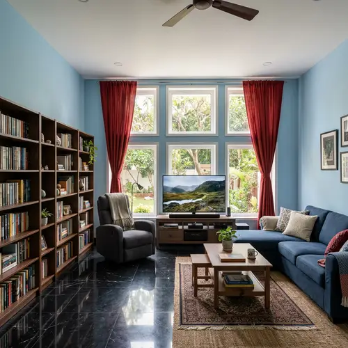 Elegant Living Room Design with Box Windows