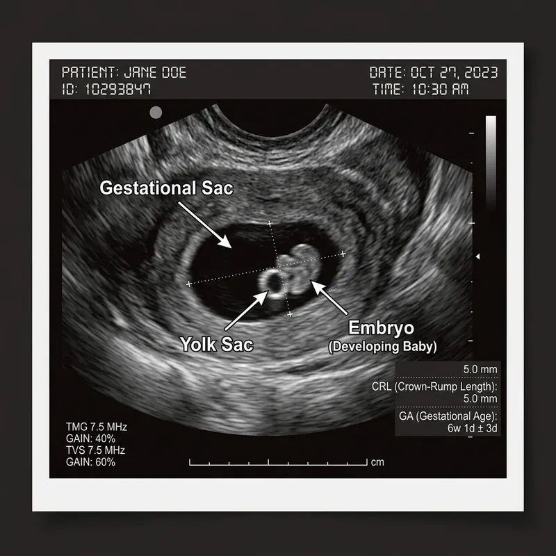 6 Weeks Old Ultrasound: Embryonic Development in Uterus Visualized