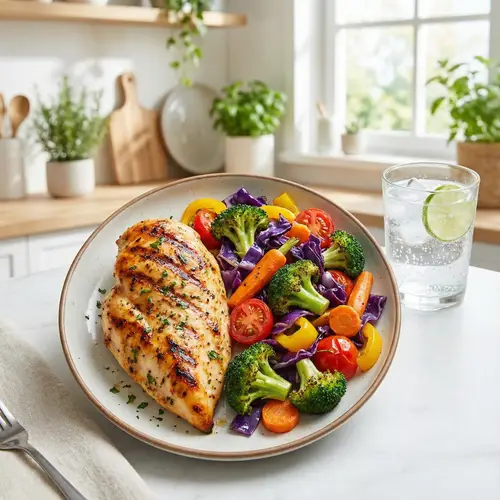 Healthy Weight Loss Meal: Fresh Vegetables & Lean Protein