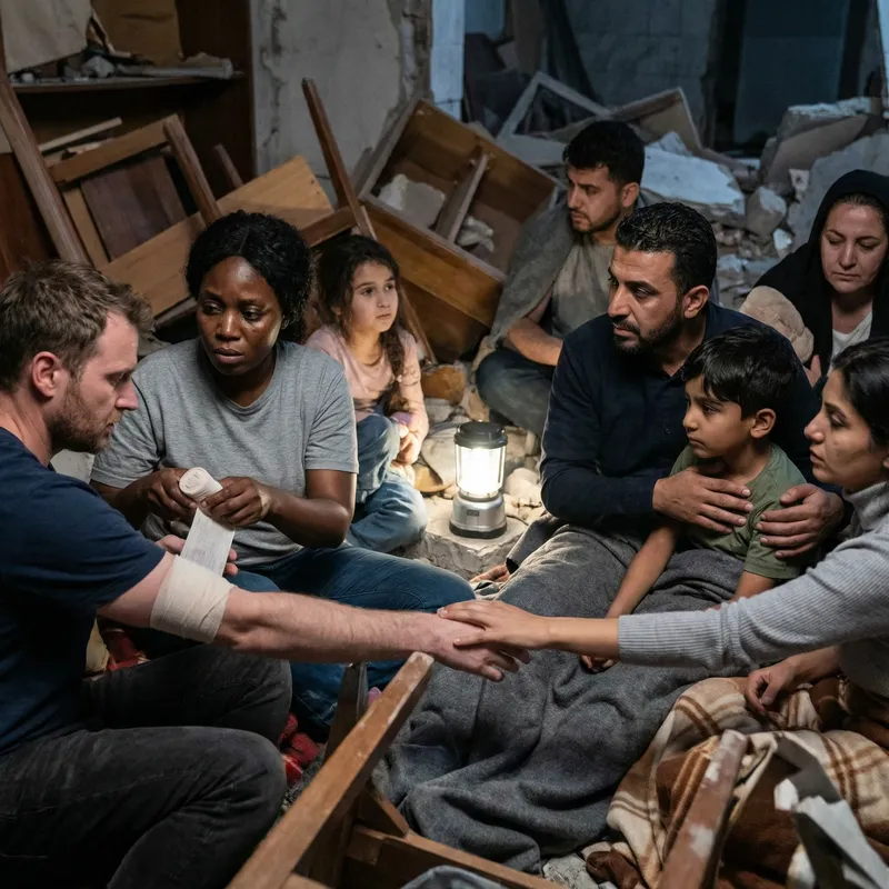 Supporting Each Other in War: People Worried, Helping