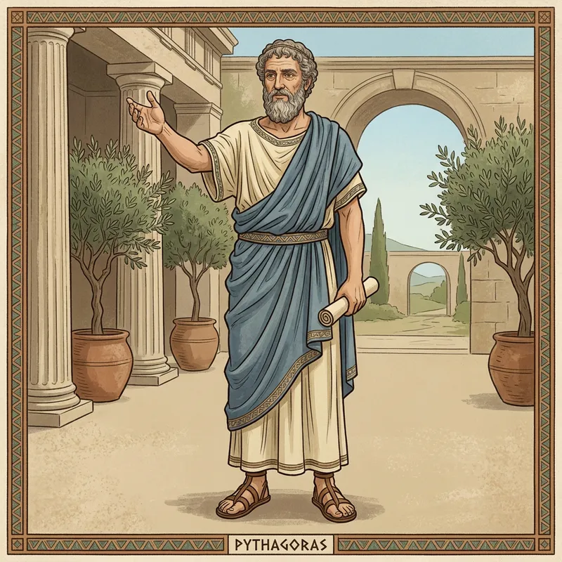 Pythagoras Standee Illustration