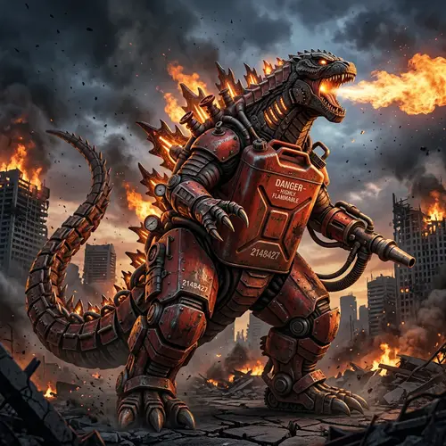 Godzilla Fusion with Gas Can