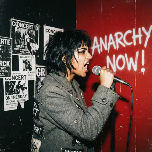 South Asian Girl Singing in Gray Coat | Punk Rock Aesthetic