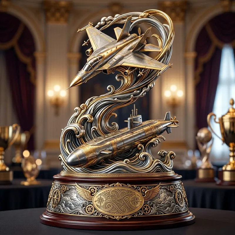 Aircraft and Submarine Trophy - Exquisite Fusion of Air and Sea