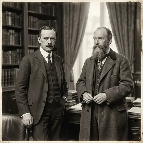 Vintage Black and White Photo: Felix Dzerzhinsky and Lenin