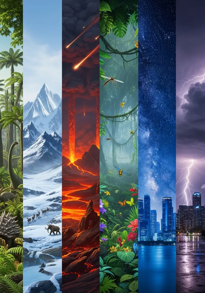 Epic Mesozoic Jungle to Tundra Landscape Art