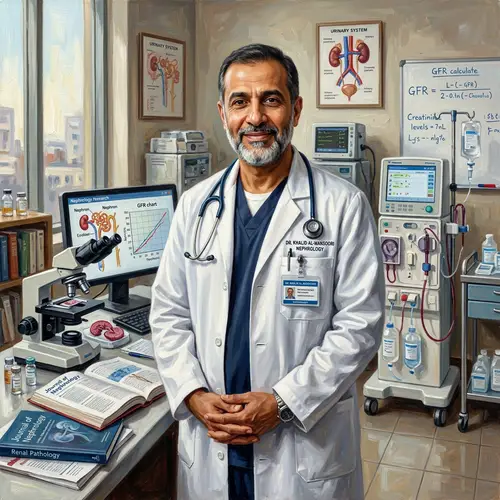 Professional Middle Eastern Nephrology Doctor - Oil Painting