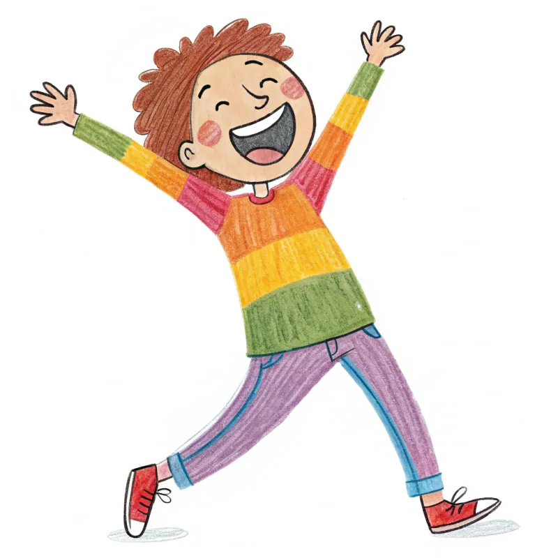 Vibrant Art of Cheerfulness by a Non-Motivated Child