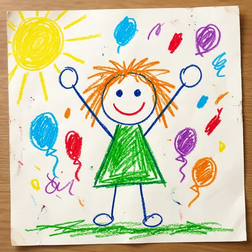 Vibrant Art of Cheerfulness by a Non-Motivated Child