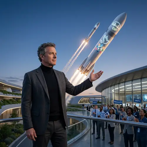 Tech Entrepreneur Promoting Equality Through Rocket Symbolism