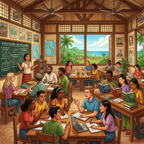 Diverse Group of Students in Tropical Classrooms | Philippines