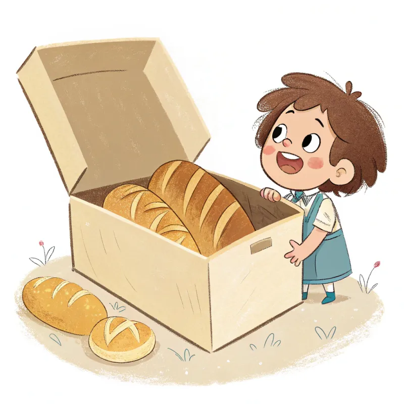 Pixar Illustration: Boy Opening Bread Box
