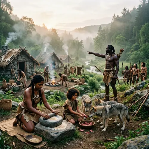 Stone Age Lifestyle: Hunting, Grinding Grains & Taming Wolves