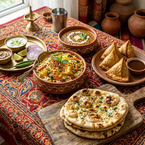Authentic Indian Cuisine: Biryani, Dal Makhani, Samosas, Naan