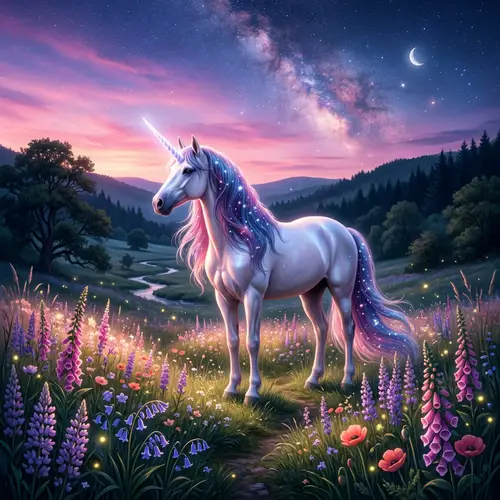 Enchanting Unicorn Landscapes at Dusk