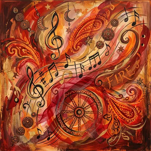 Gypsy Charm and Music: Abstract Art with Subtle Fire Element