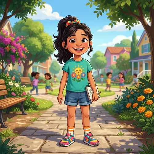 Hispanic 10-Year-Old Girl Animation | Wide Smile