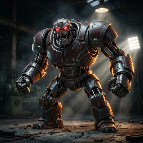 Detailed 8K Octane Render Image of Large Angry Robot