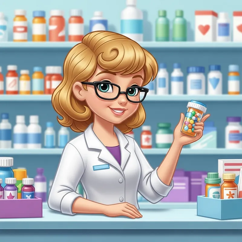 Cartoon Pharmacy Technician in Disney Style