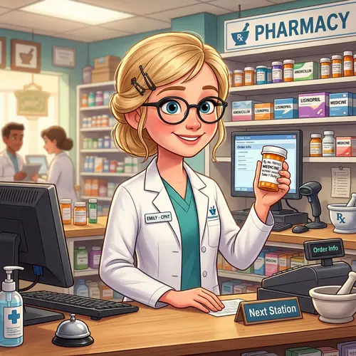 Cartoon Pharmacy Technician in Disney Style