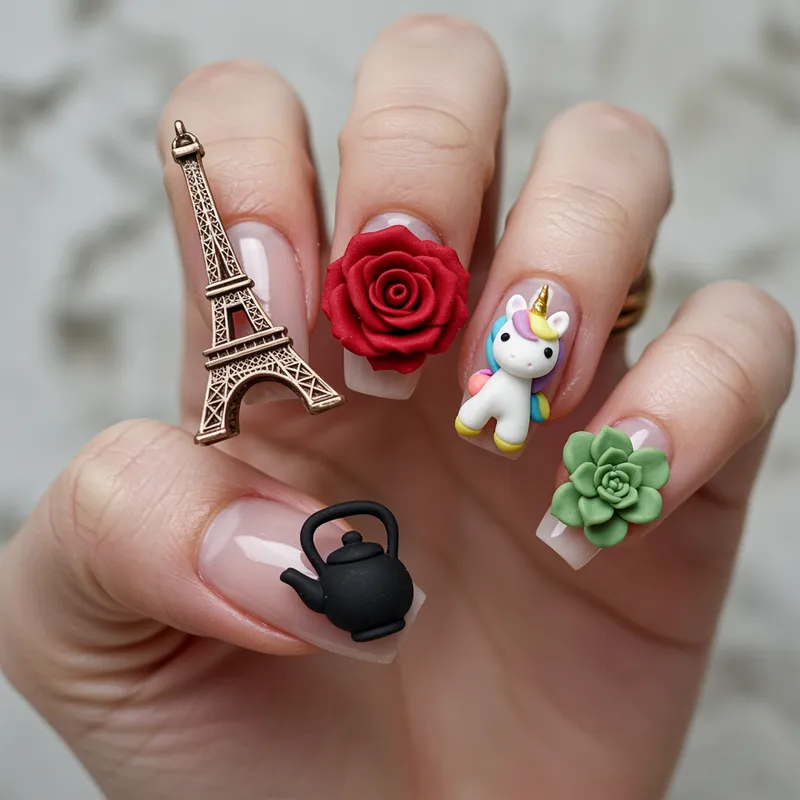 Stunning 3D Nail Designs with Unique Elements