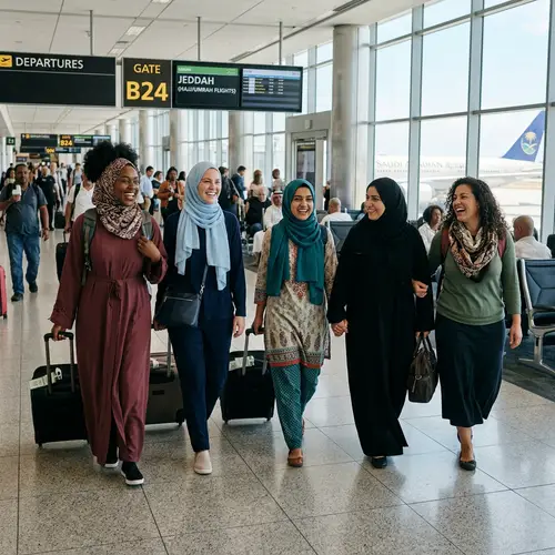 Diverse Female Friends Journey to Mecca | Happy Faces