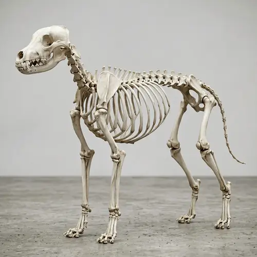 Detailed Canine Skeleton Anatomy Illustration