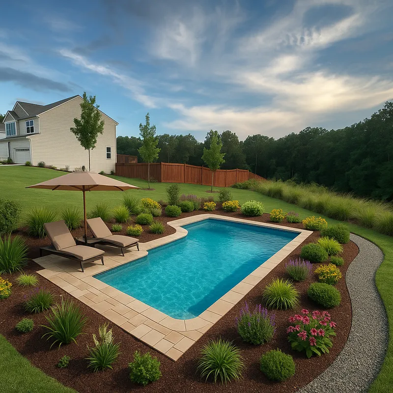 24ft x 14ft Pool with Beautiful Landscaping
