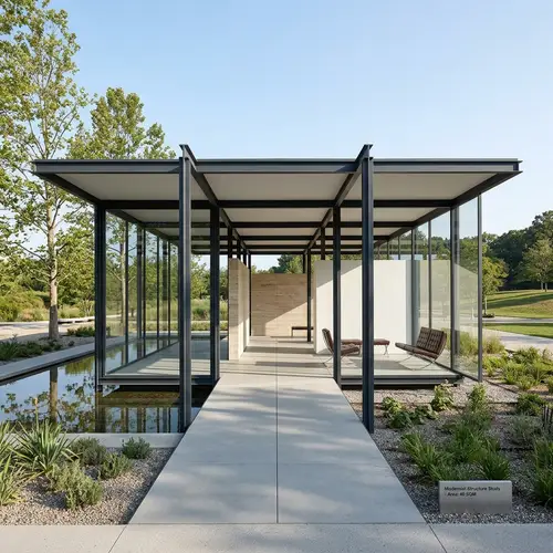 Architectural Pavilion, 40m², Modernist Style