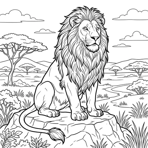 Majestic Lion Coloring Page for All Ages