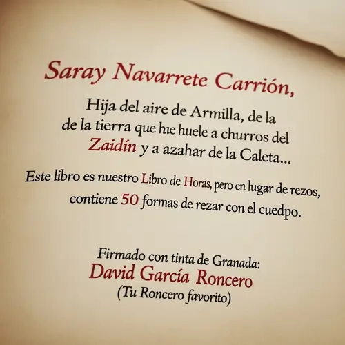 Dedicatoria de David García Roncero